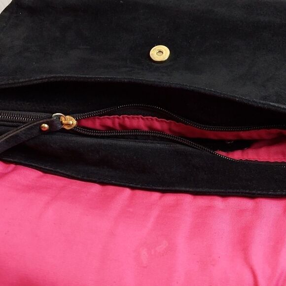 Steve Madden Black Suede Fringe Crossbody Satchel - Picture 16 of 16